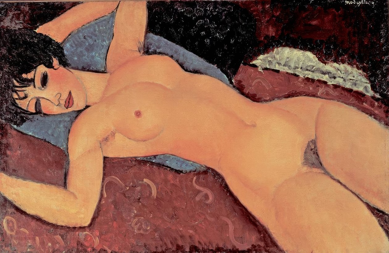 Rød kvindelig nøgen af Amedeo Modigliani