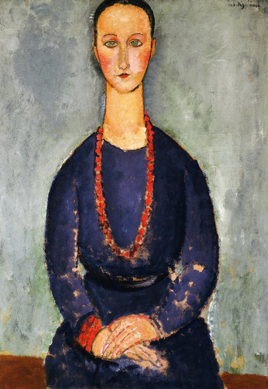 Den røde halskæde, 1918 af Amedeo Modigliani