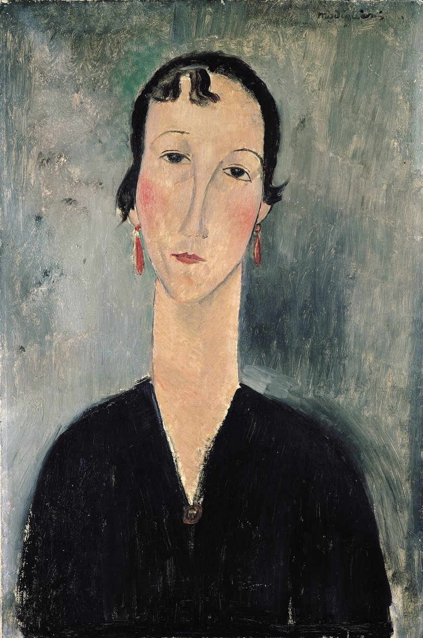 Kvinde med øreringe af Amedeo Modigliani