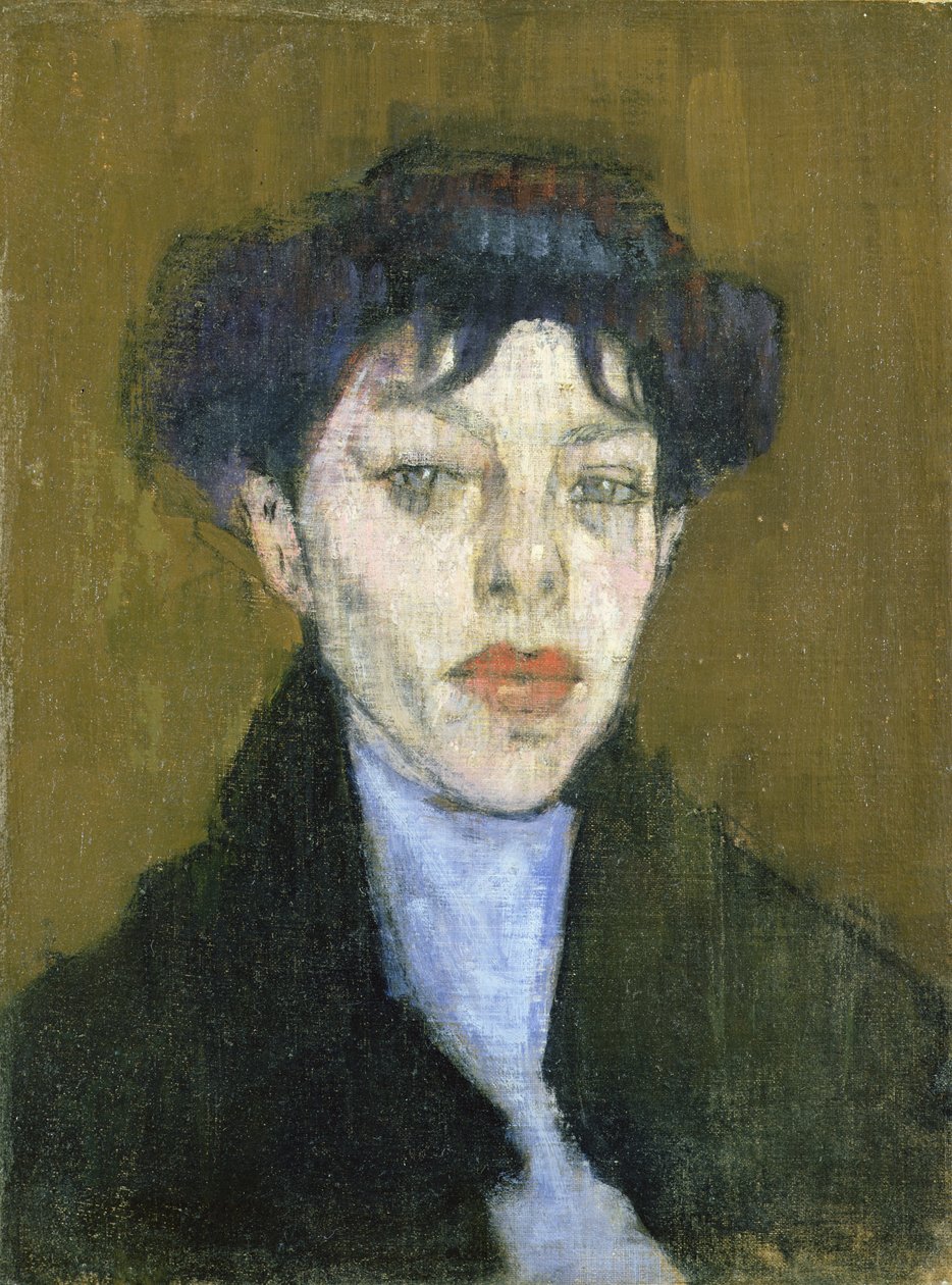 Kvinde med et blåt tørklæde, ca. 1912 af Amedeo Modigliani