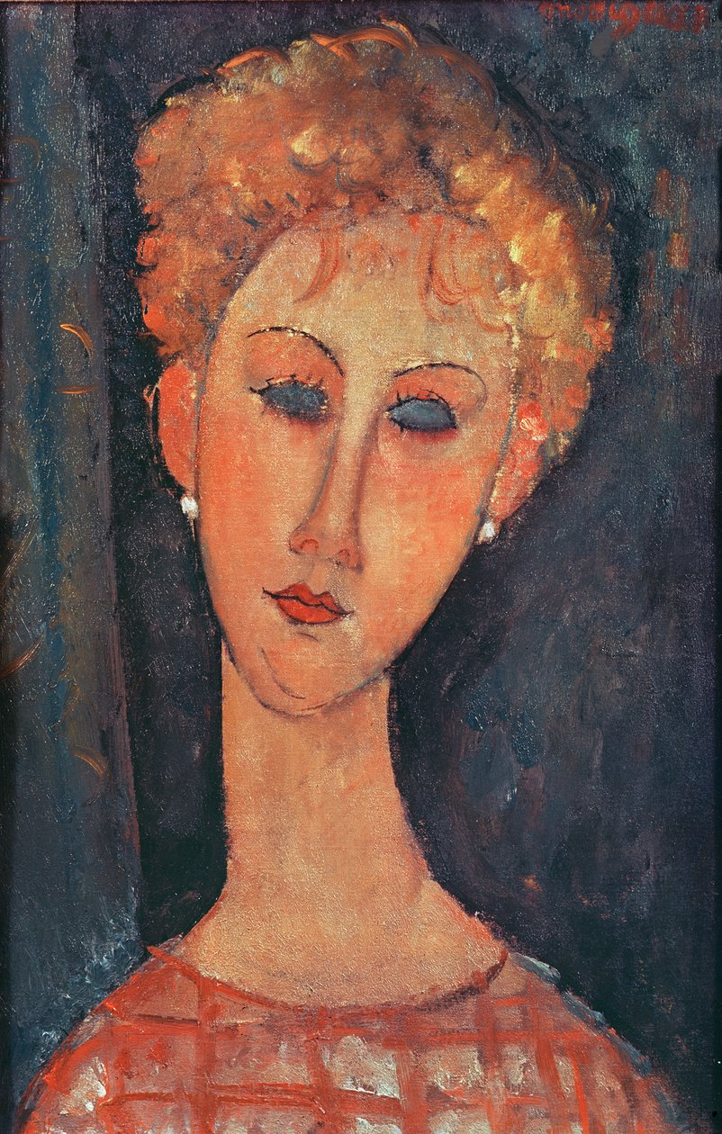 Ung pige med øreringe af Amedeo Modigliani
