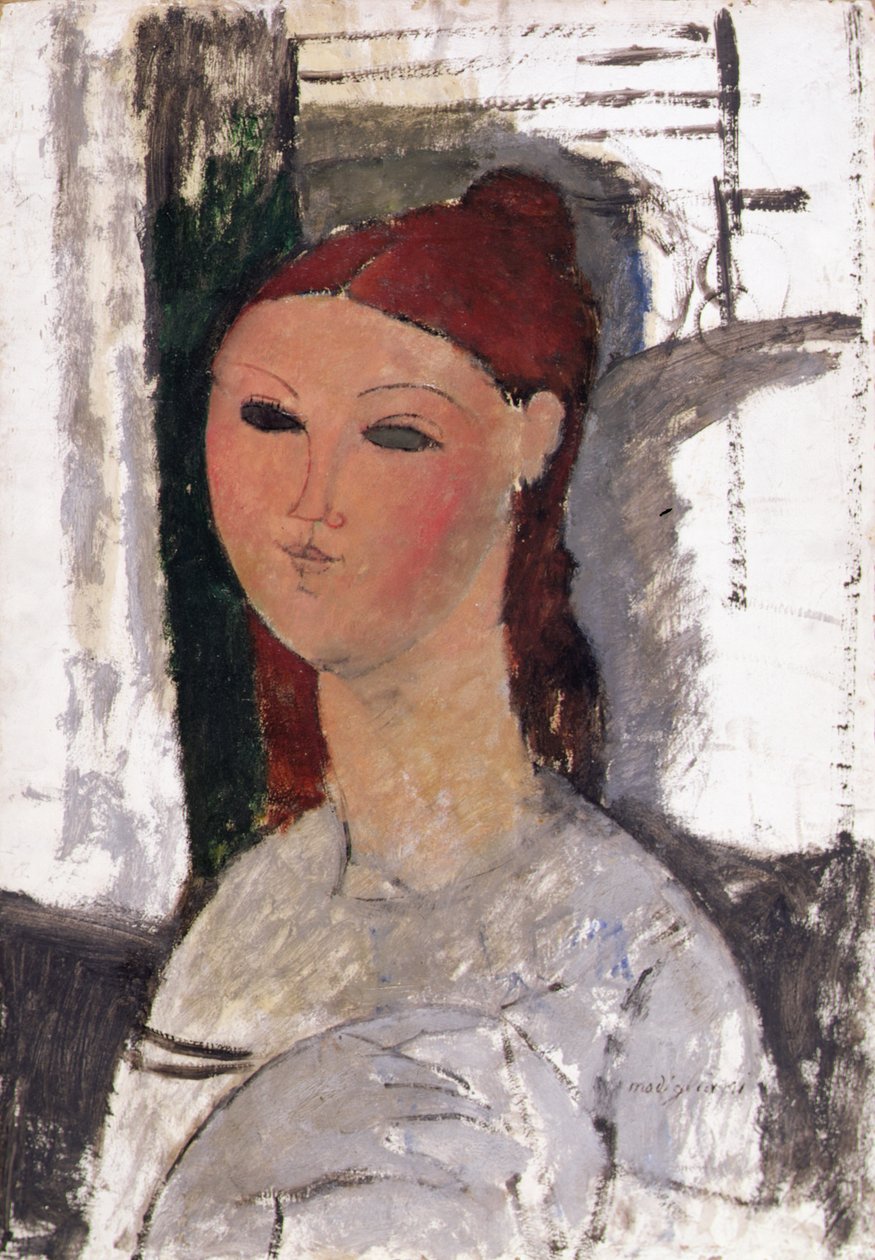 Ung kvinde, siddende, ca. 1915 af Amedeo Modigliani