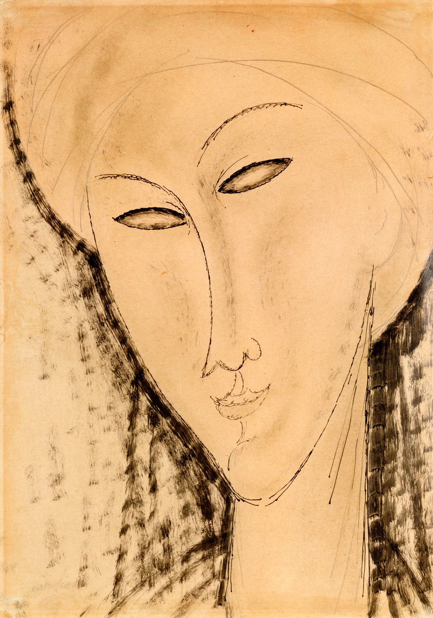 Hoved af en kvinde af Amedeo Modigliani