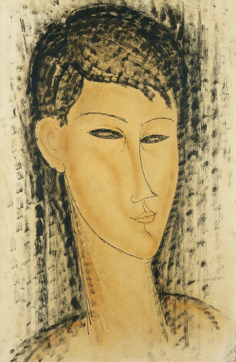 leder af en unge pige; Leder af en ung kvinde, 1914 af Amedeo Modigliani