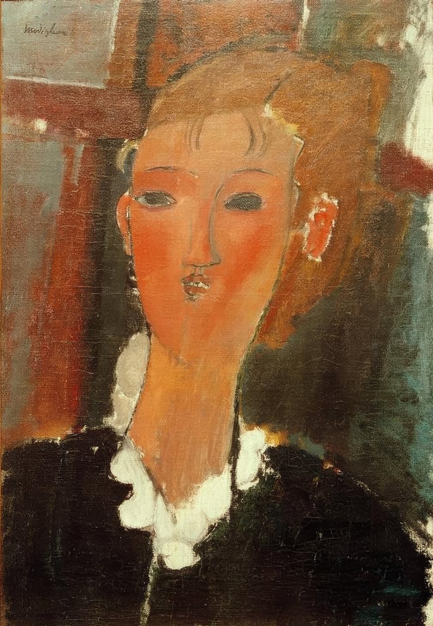 Ung kvinde med en hvid krave af Amedeo Modigliani