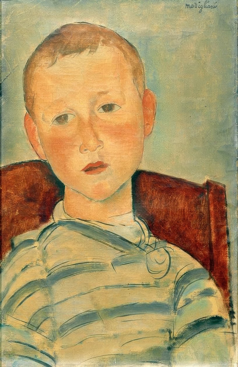 Dreng med stribet sweater af Amedeo Modigliani