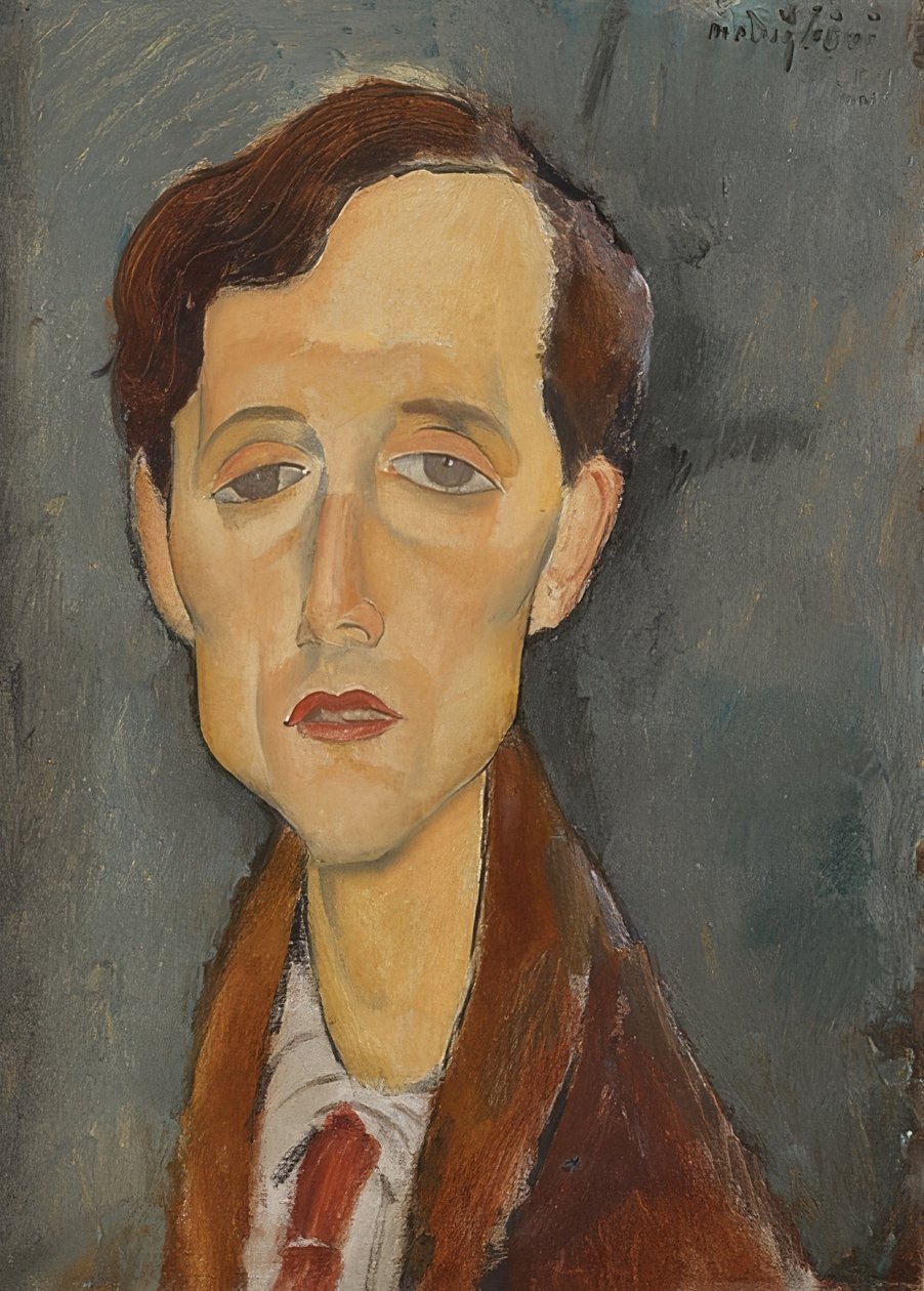 Portræt af Franz Hellens (1881-1972). 1919 af Amedeo Modigliani