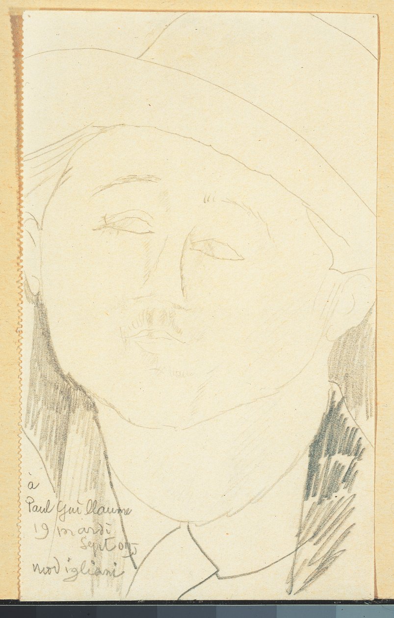 Portræt af Paul Guillaume, ca. 1916 (blyant på papir) af Amedeo Modigliani