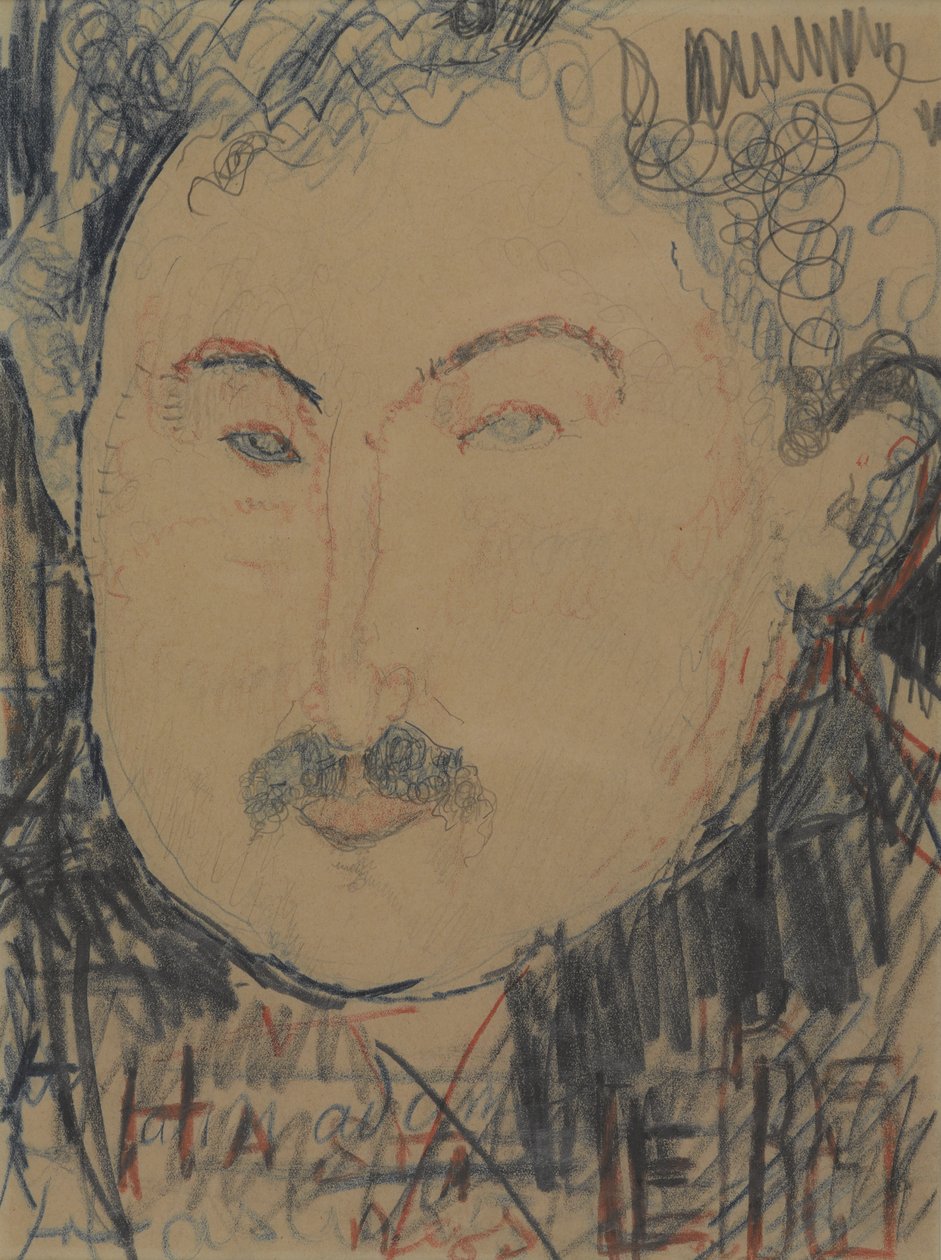 Portræt af Adolphe Basler, ca. 1916 (conté farveblyant) af Amedeo Modigliani