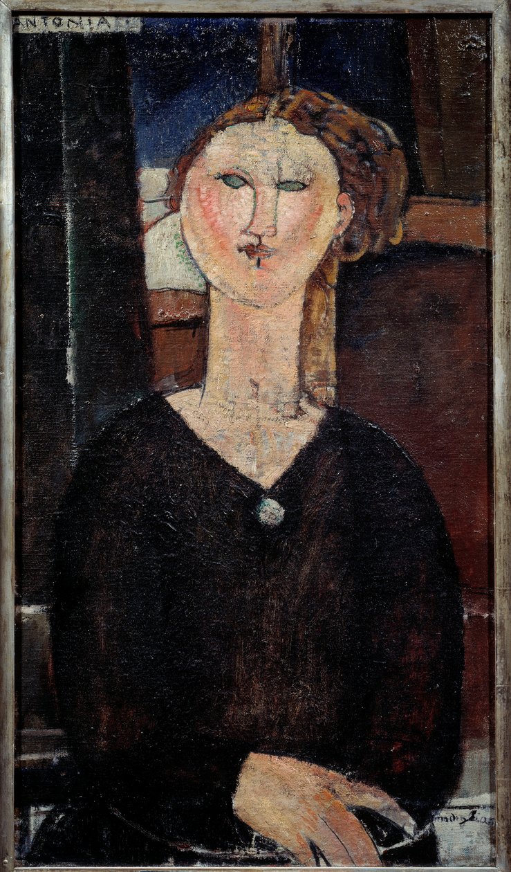 Portræt af Antonia maleri af Amedeo Modigliani (1884-1920) 1915 søn. 0,82x0,46 m Paris, Musee de l