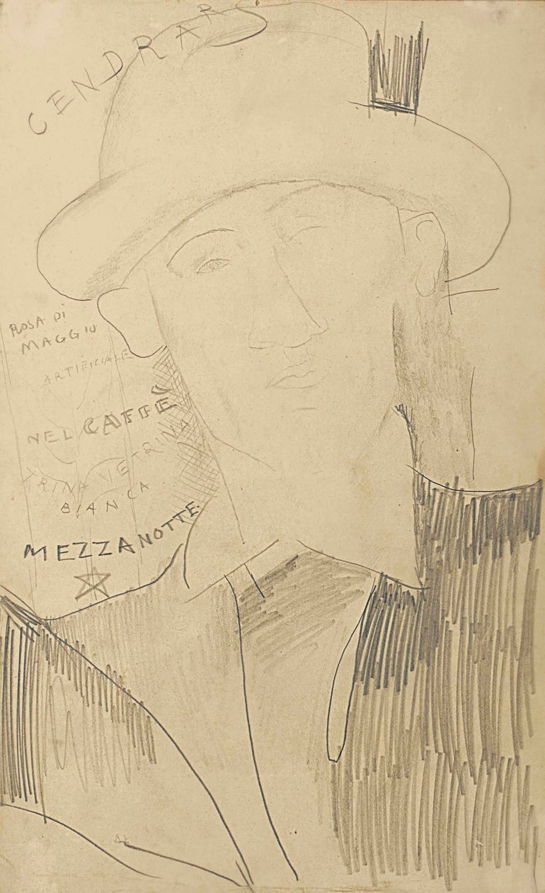 Portræt af Blaise Cendrars, ca. 1916-18 af Amedeo Modigliani