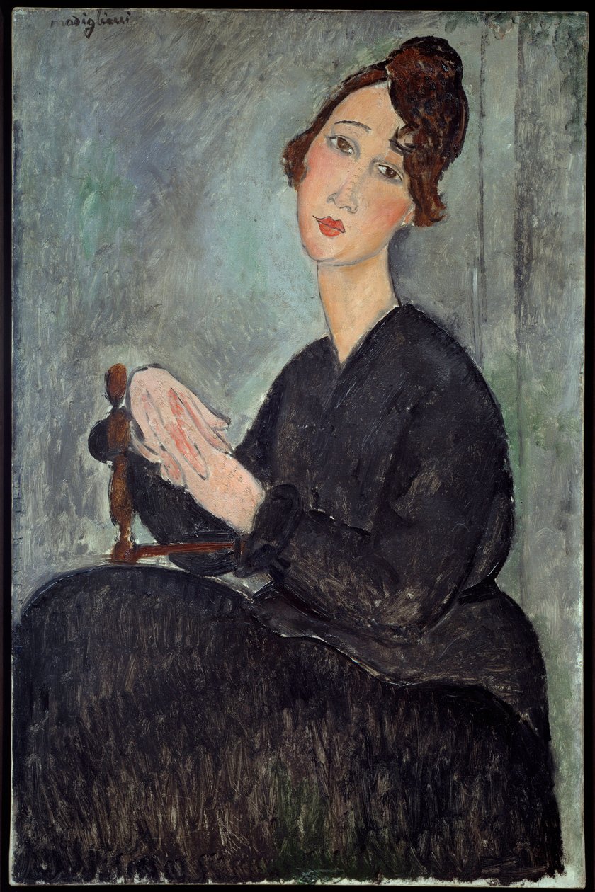 Portræt af Dedie (Odette Hayden) Maleri af Amedeo Modigliani (1884-1920) 1918 Søn. 0,92x0,6 m - Paris, musee national d