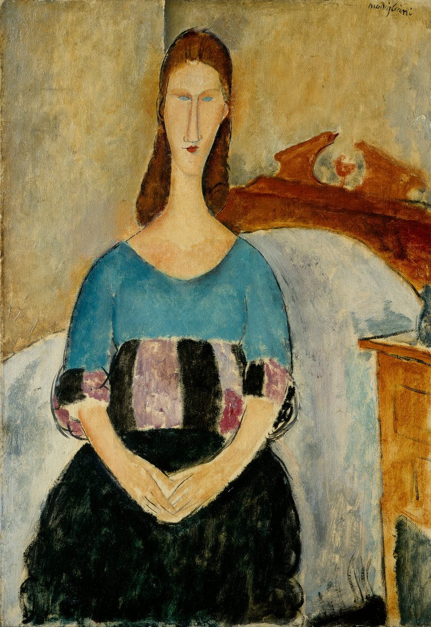 Portræt af Jeanne Hébuterne, siddende, 1918 af Amedeo Modigliani