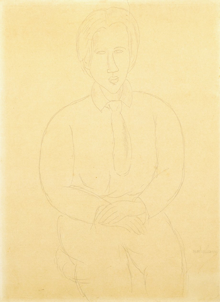 Portræt af Soutine Sitting, 1917 af Amedeo Modigliani