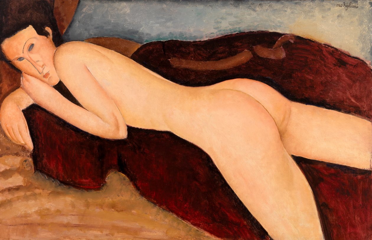 Liggende nøgen fra ryggen (Nu couché de dos) af Amedeo Modigliani