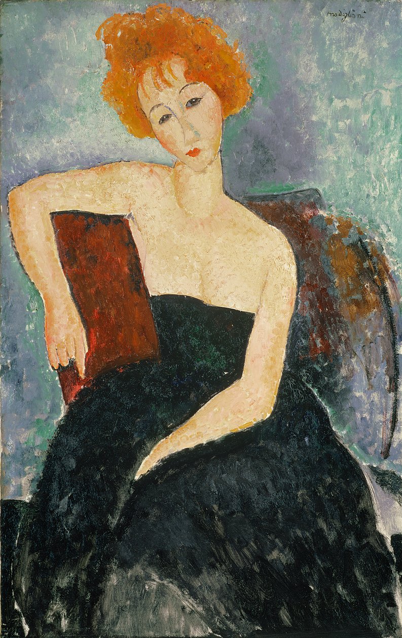 Rødhåret pige i aftenkjole, 1918 af Amedeo Modigliani