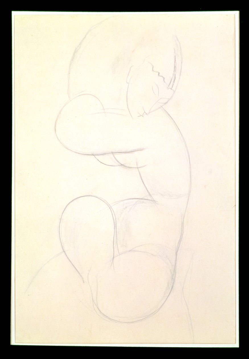 Siddende nøgen kvinde af Amedeo Modigliani