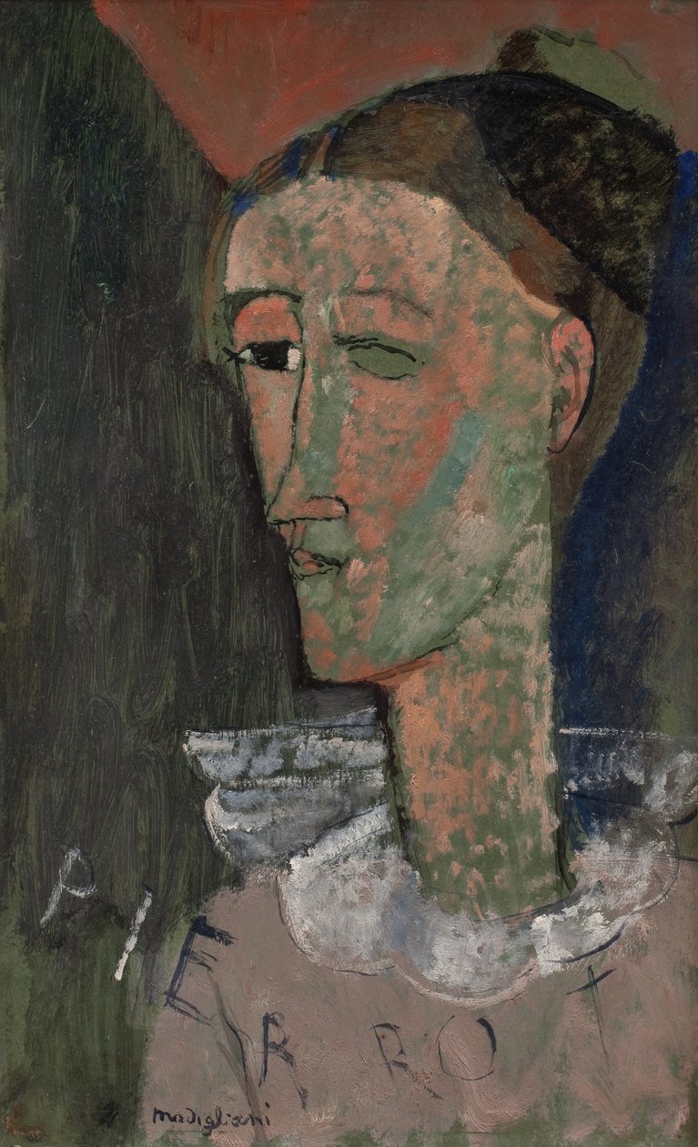 Selvportræt som Pjerrot af Amedeo Modigliani