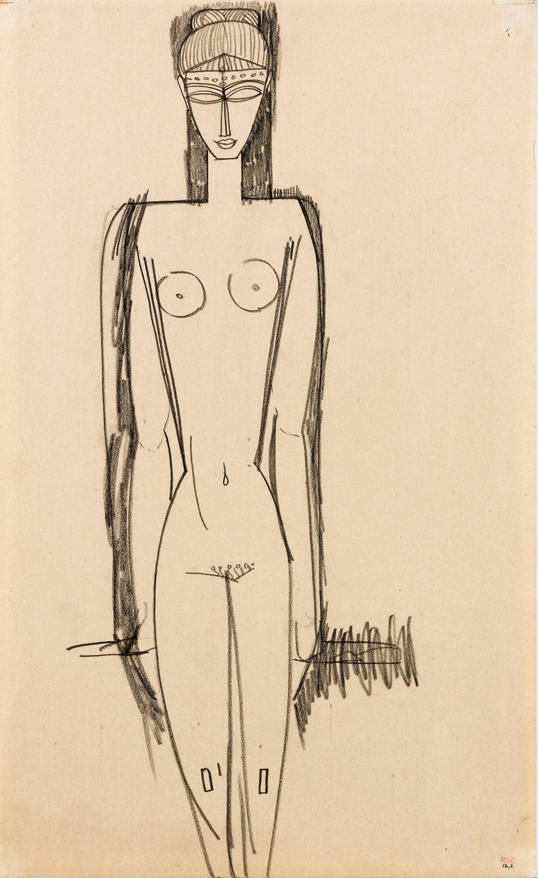 Stående nøgen; Nu debout, c.1910-1911 af Amedeo Modigliani