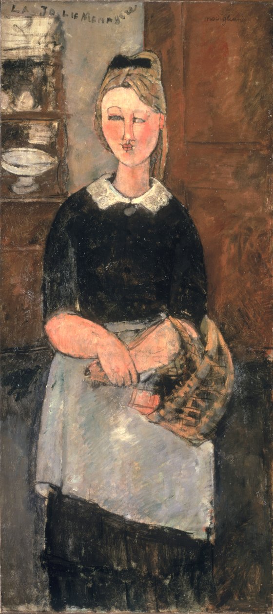 The Pretty Housewife (La Jolie Menagere) 1915 (olie på lærred) af Amedeo Modigliani