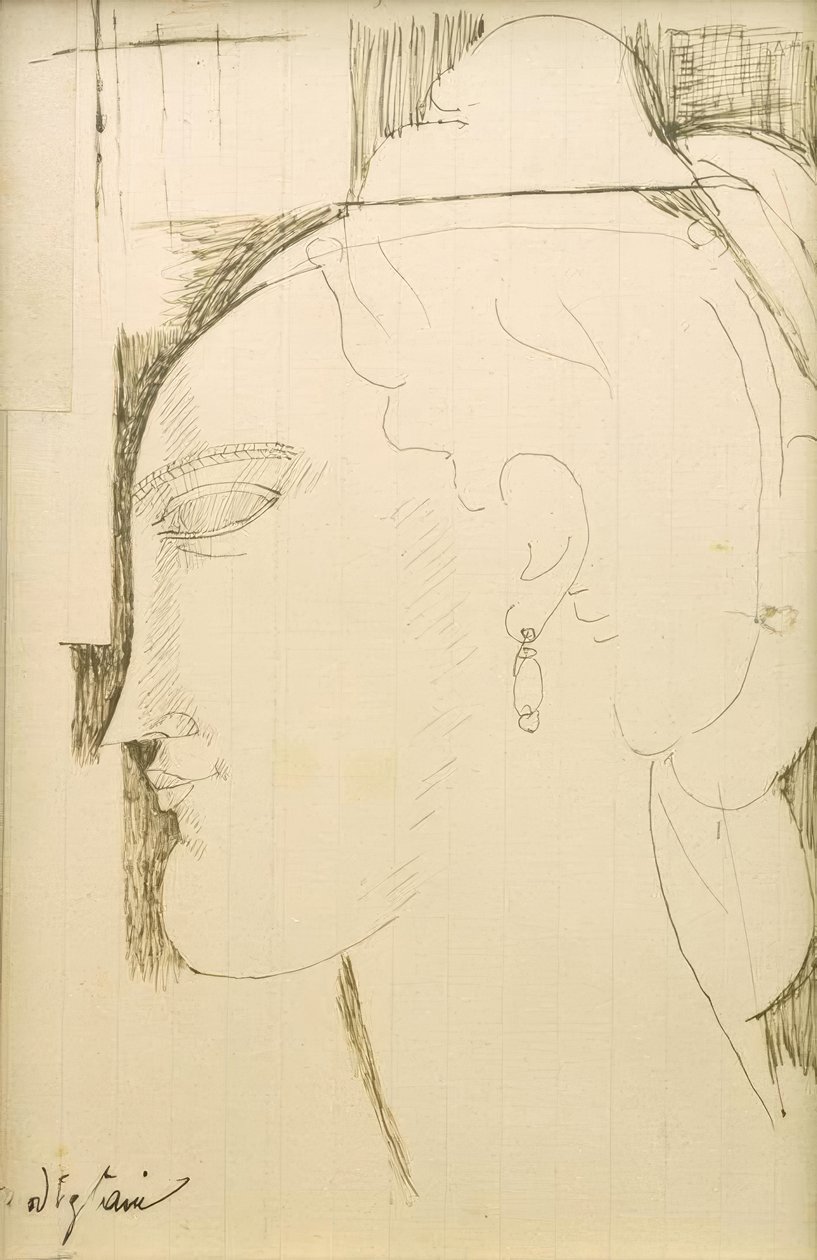 Hoved af en kvinde af Amedeo Modigliani