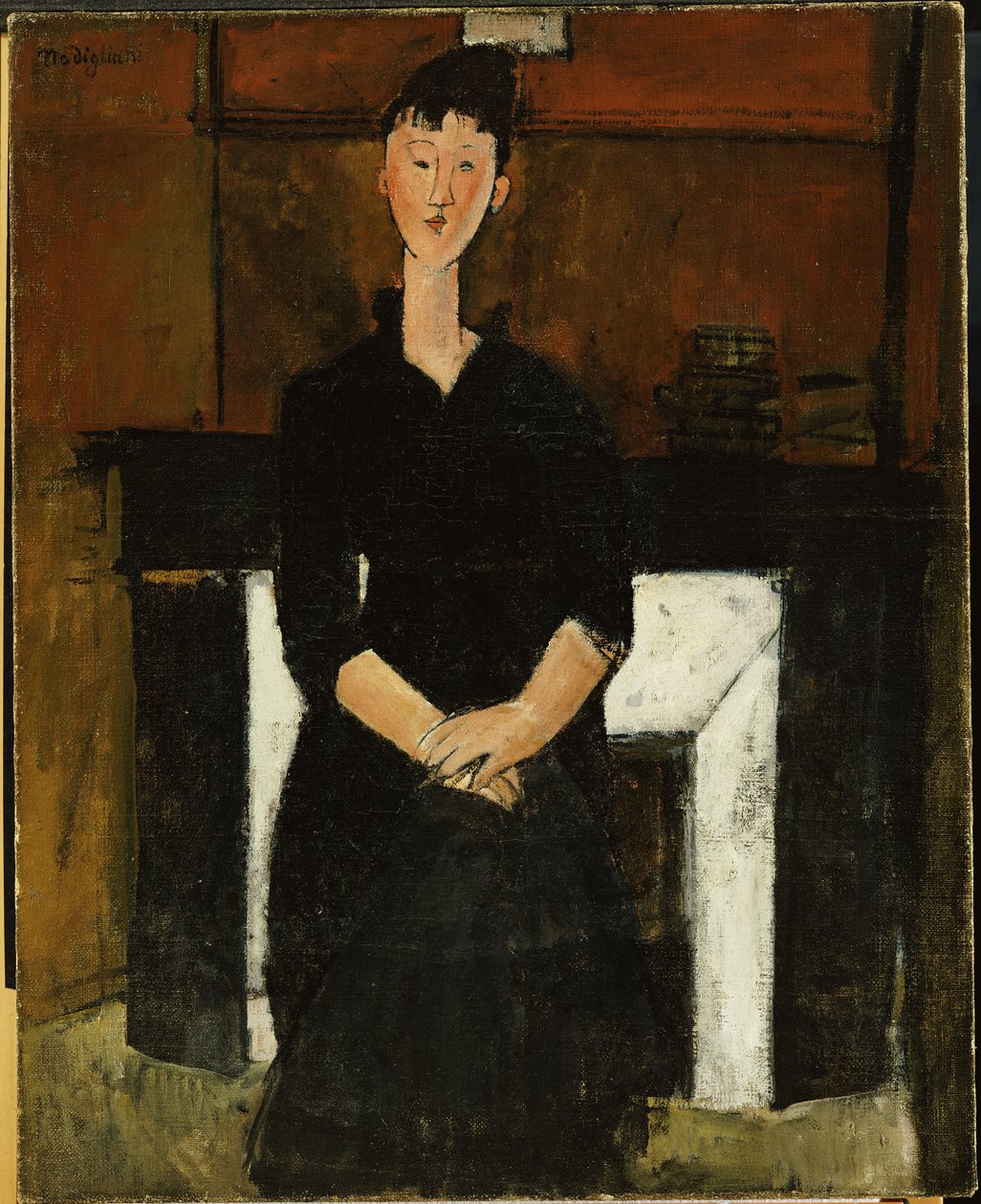 Kvinde ved en pejs, 1915 af Amedeo Modigliani