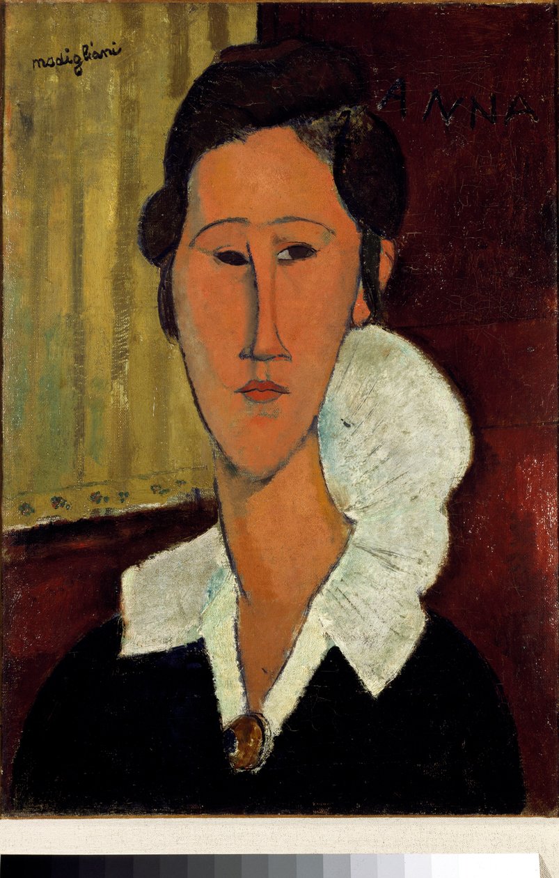 Kvinde med krave eller portræt af Anna Zborowska af Amedeo Modigliani