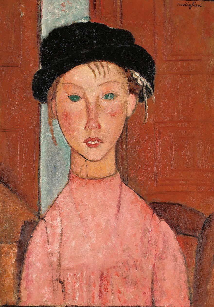 Ung pige i en baret, 1918 af Amedeo Modigliani