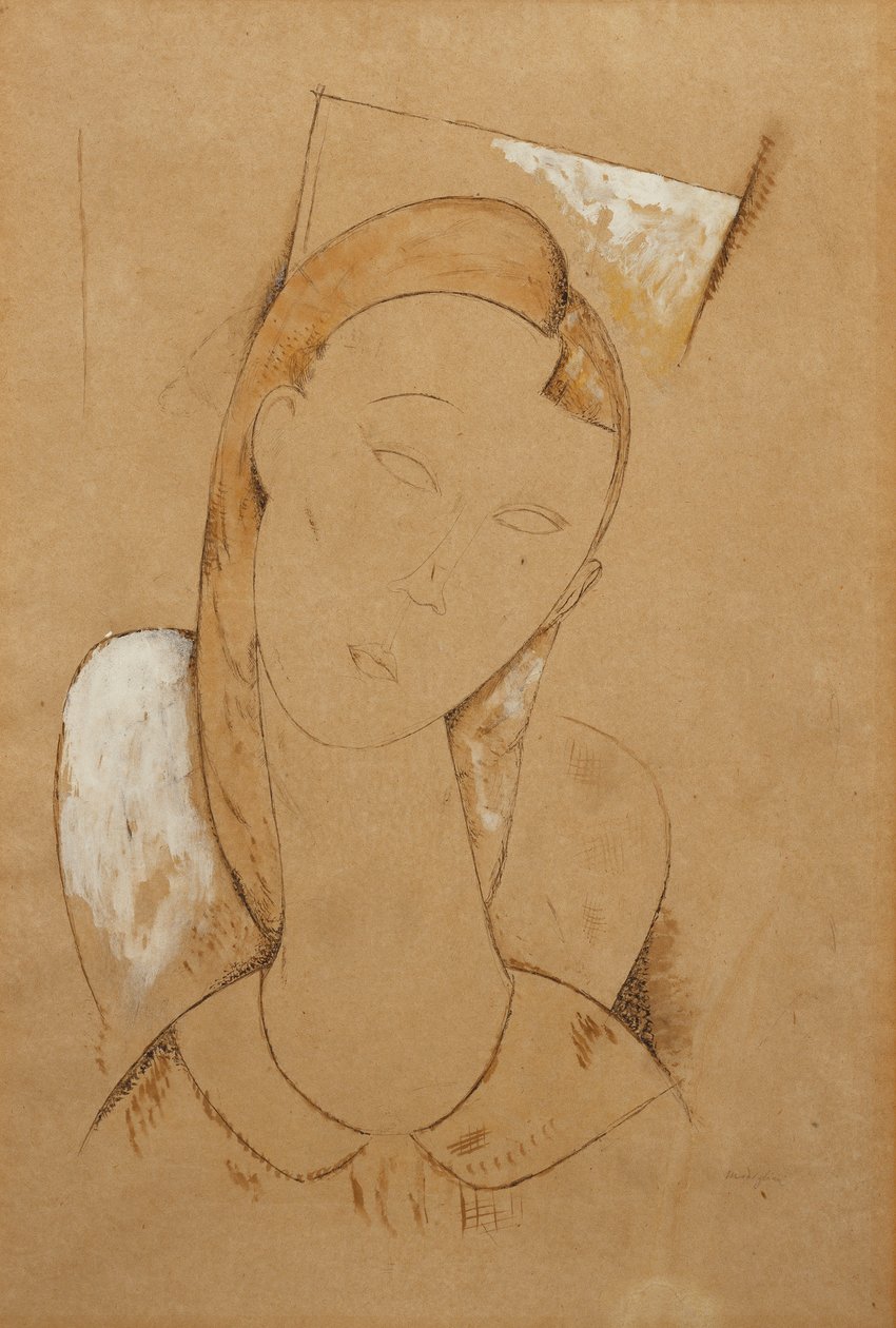 Ung kvinde; Giovane Donna, ca. 1917-1918 af Amedeo Modigliani