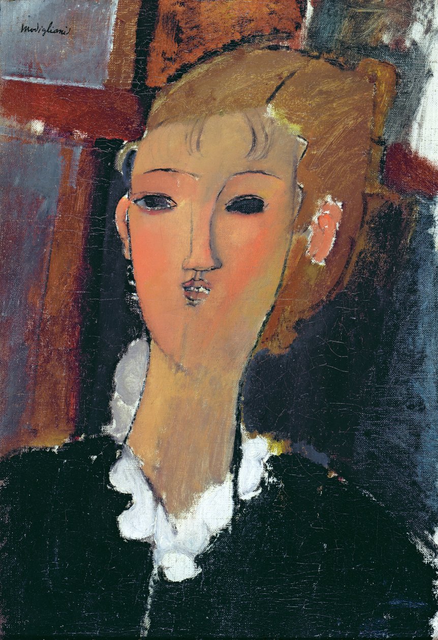 Ung kvinde i en lille ruff af Amedeo Modigliani