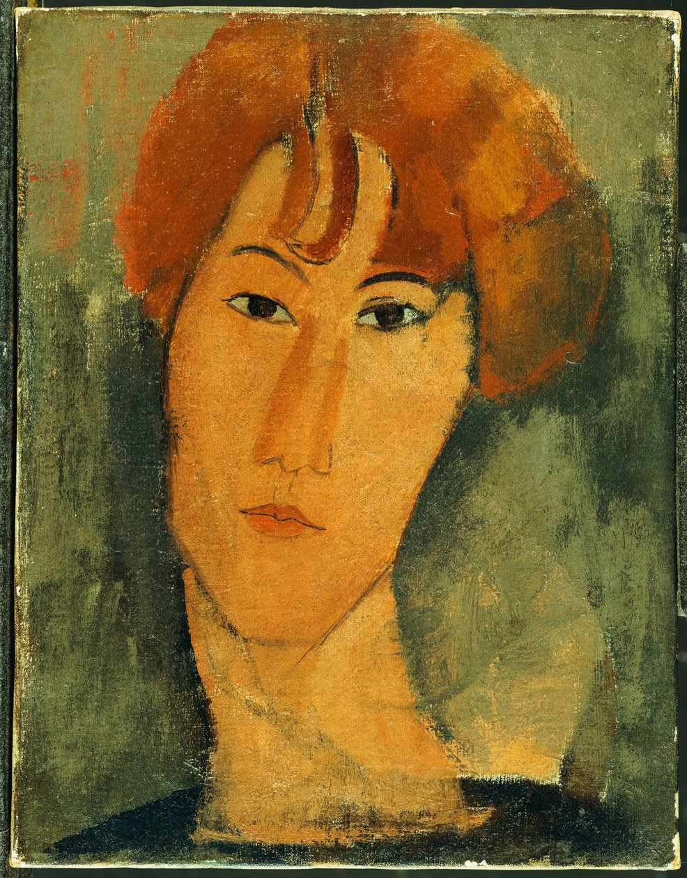 Ung kvinde med rødt hår iført krave af Amedeo Modigliani