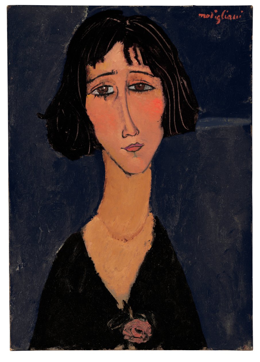 Ung kvinde med rose af Amedeo Modigliani