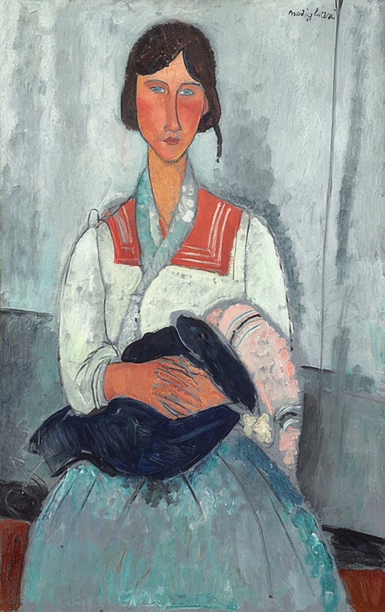 Sigøjnerkvinde med baby. 1919 af Amedeo Modigliani