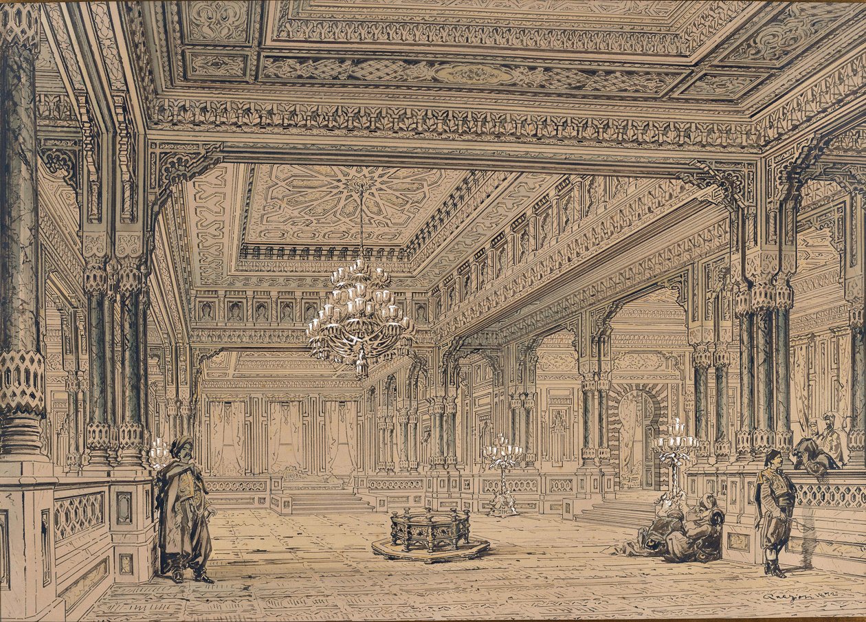 Interiør af Ciragan Palace i Istanbul, 1872. af Amedeo Preziosi