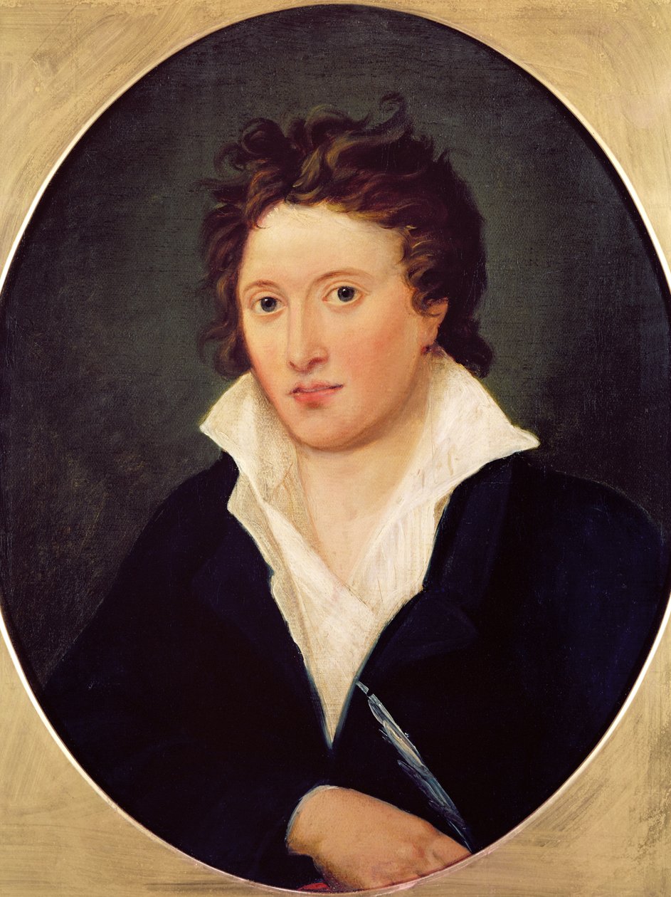Portræt af Percy Bysshe Shelley, 1819 af Amelia Curran