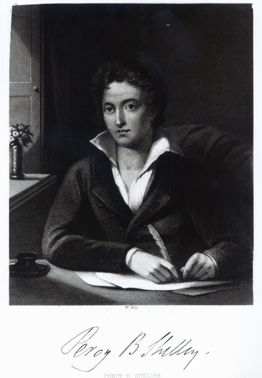 Percy Bysshe Shelley, graveret af William Holl af Amelia Curran
