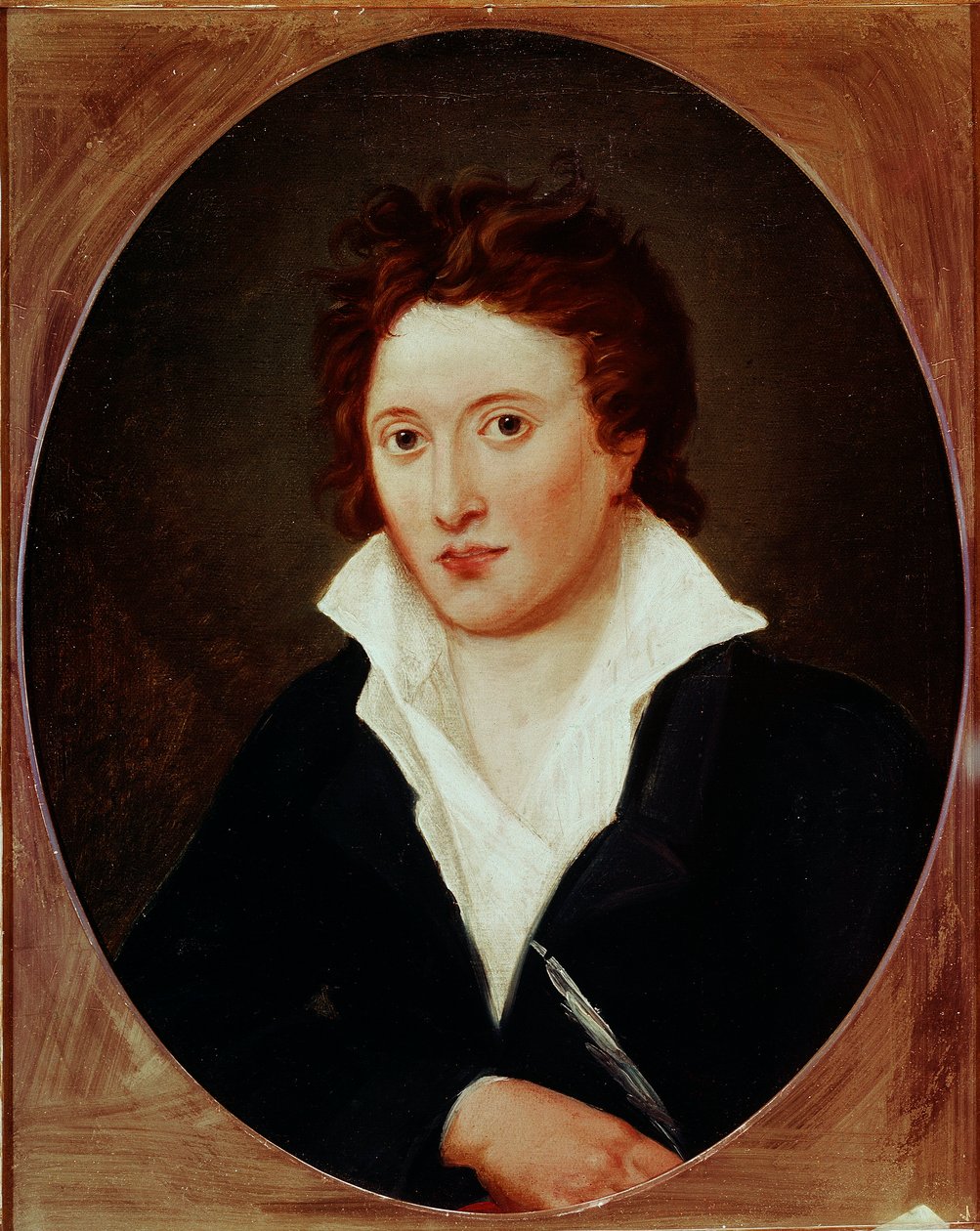 Portræt af Percy Bysshe Shelley, britisk digter (1792-1822). Maleri af Amelia CURRAN (1775-1847) af Amelia Curran