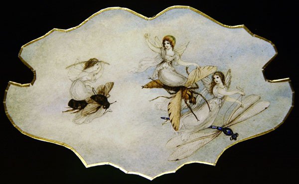 Fairies Playing on Insects, ca. 1860 (akvarel og blyant på papir) af Amelia Jane Murray