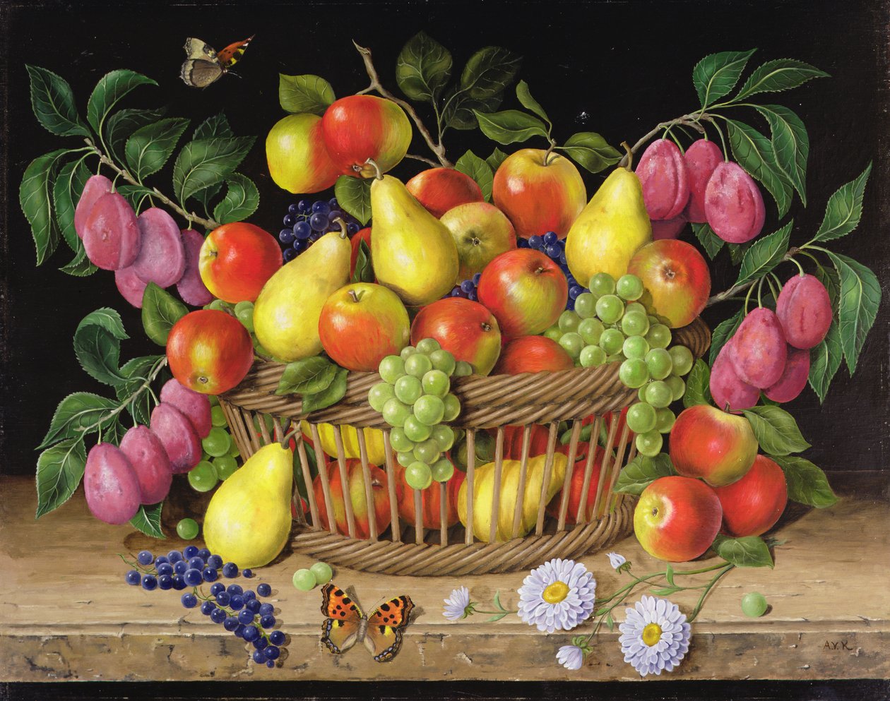 Æbler, pærer. druer og blommer, 1999 af Amelia Kleiser