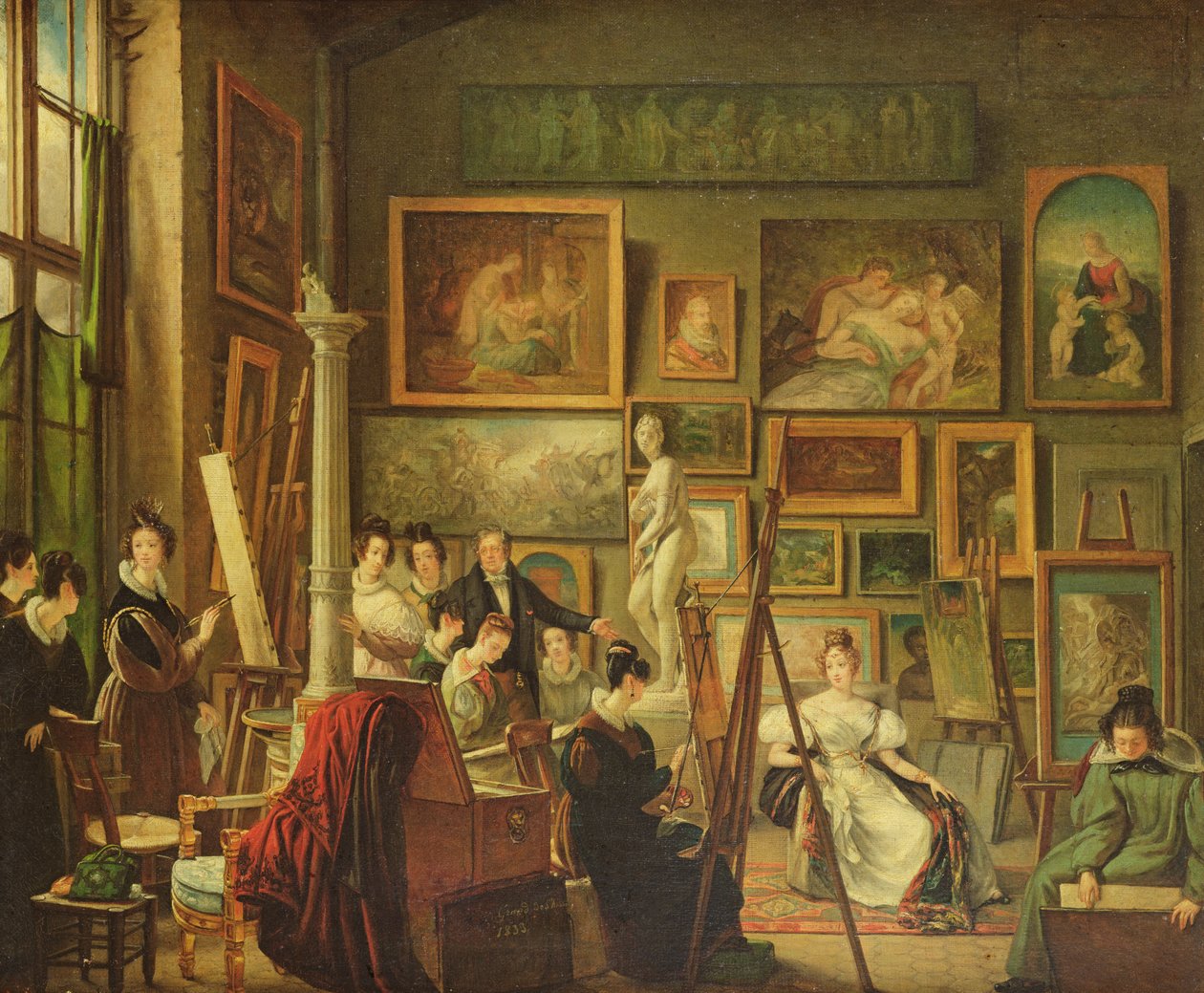 Kunstnerens Atelier, 1833 af Amelie Legrand de Saint Aubin