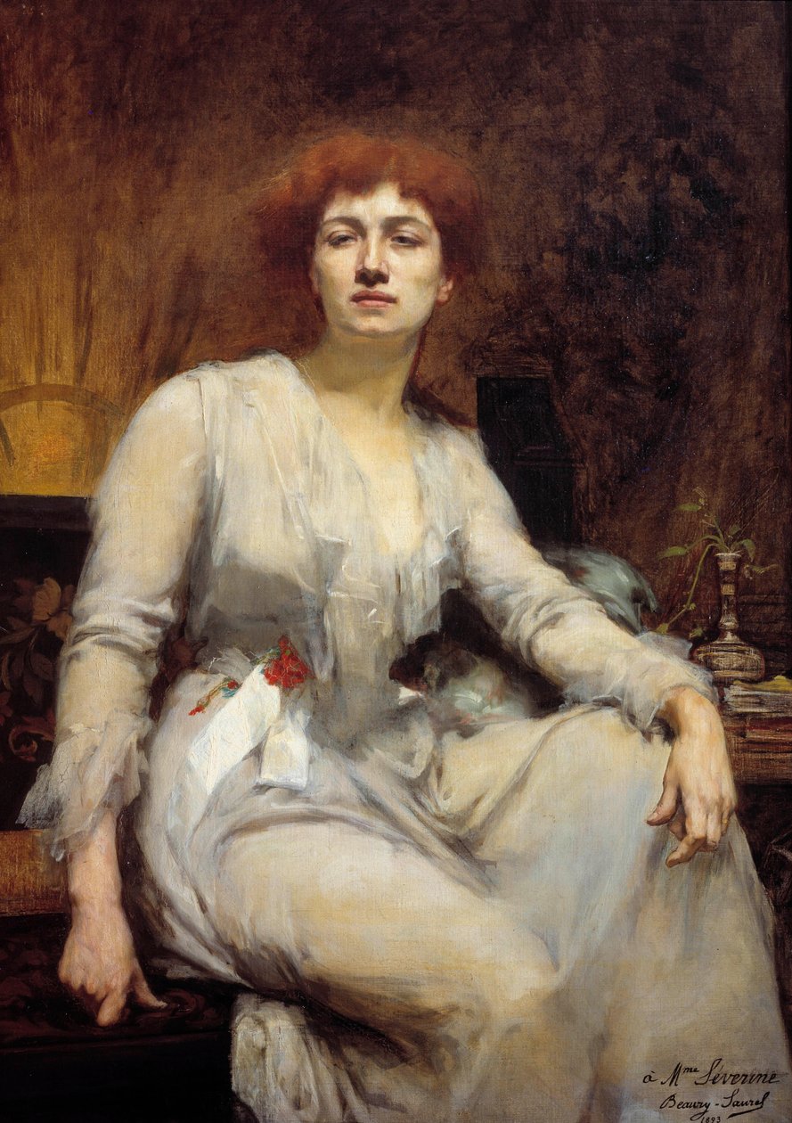 Portræt af Severine (Caroline Remys kone Guebhard) (1856-1929), socialistisk journalist Maleri af Amelie Beaury Saurel (? -1924) 1893 Søn. 1,2x0,87 m. Paris, Musée Carnavalet af Amelie Beaury Saurel