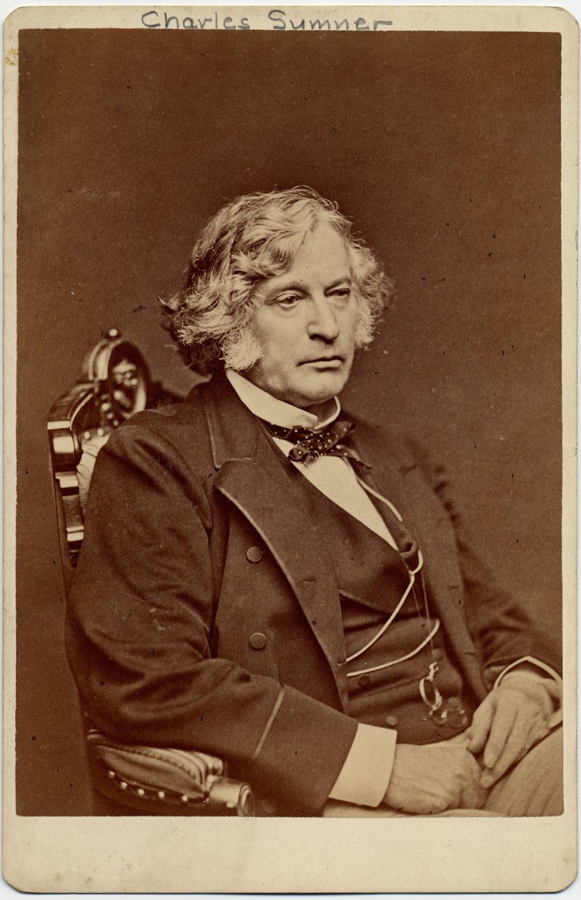 Charles Sumner (1811-74), amerikansk senator; foto af George Warren, Boston (albumstryk) af American Photographer
