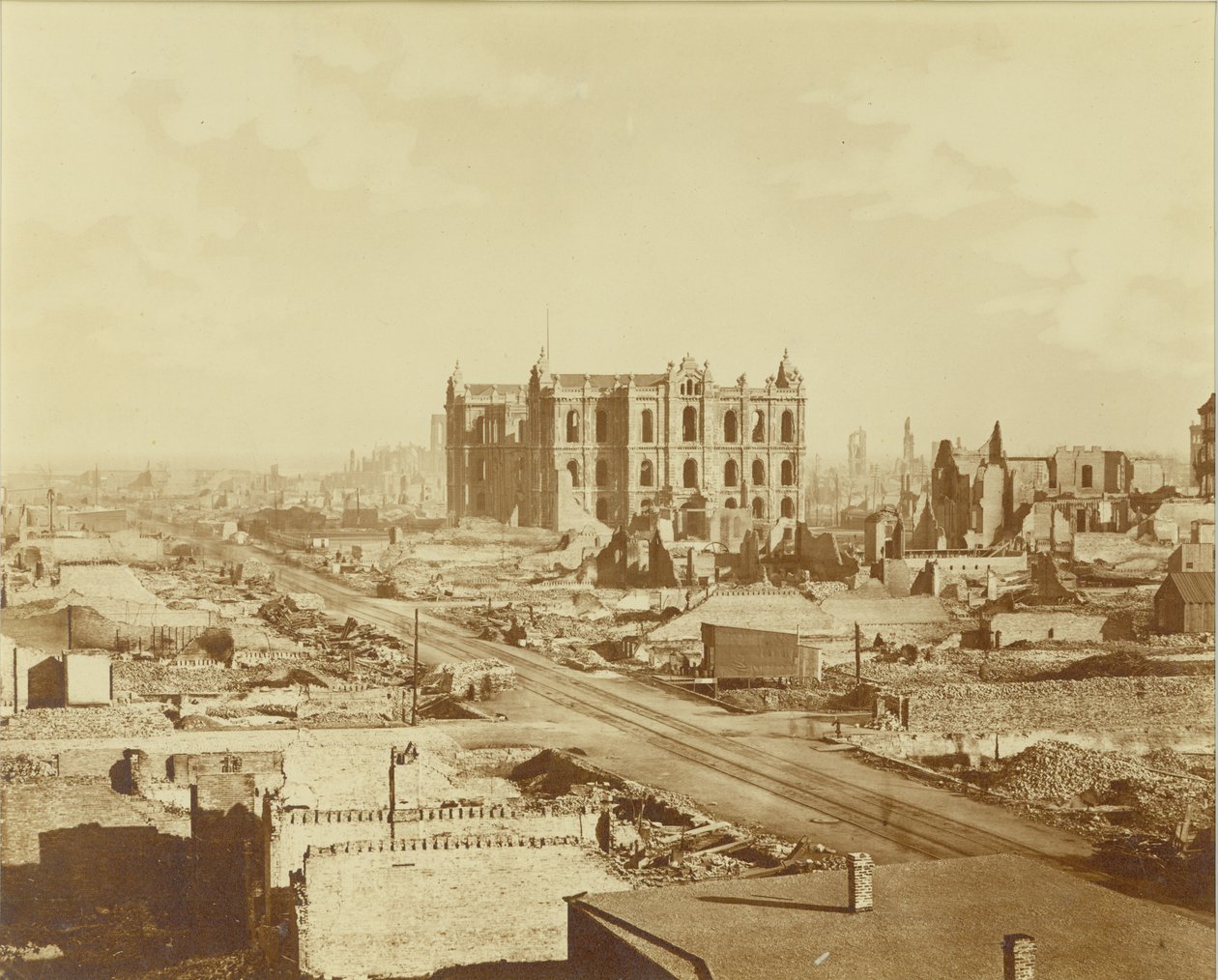 Chicago efter branden i 1871 (albumin print) af American Photographer