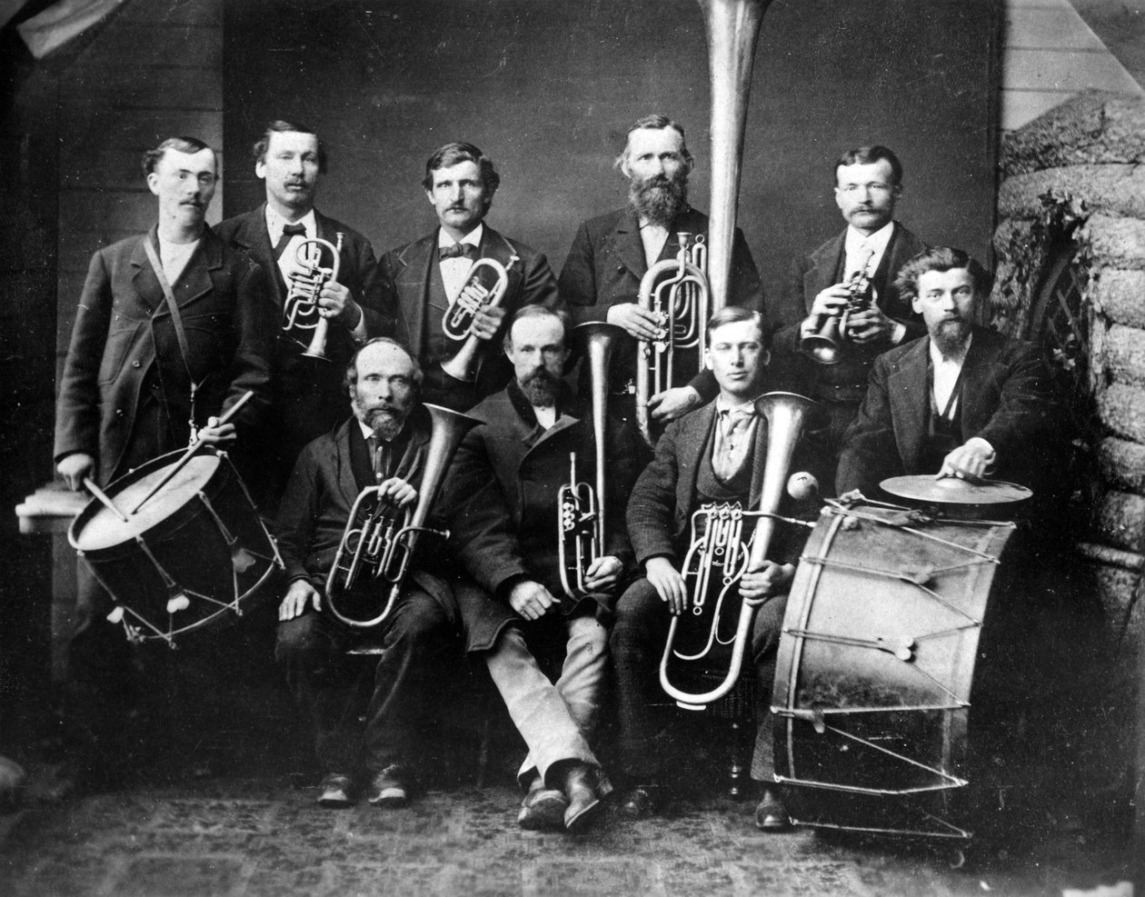 Colorados første messingorkester, 1862 (bw foto0 af American Photographer