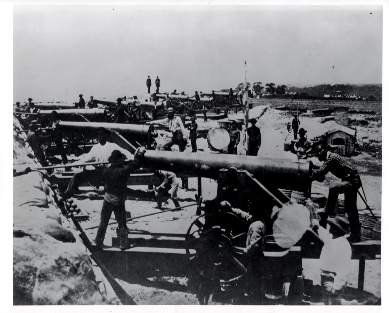 Konfødereret vandbatteri ved Warrington-indgangen til Pensacola Bay, Florida, februar 1861 af American Photographer
