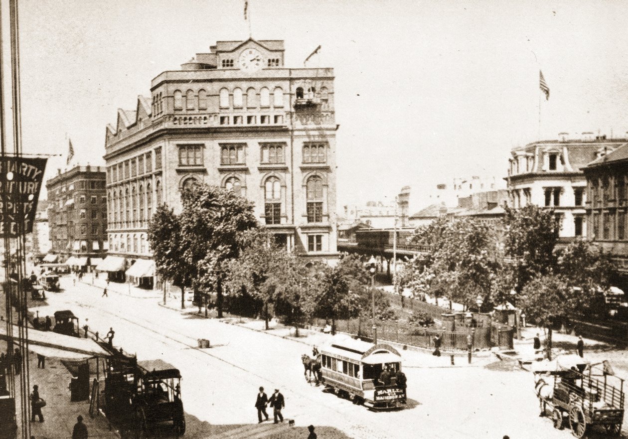 Cooper Park og Cooper Union-bygningen, New York City, 1893 af American Photographer