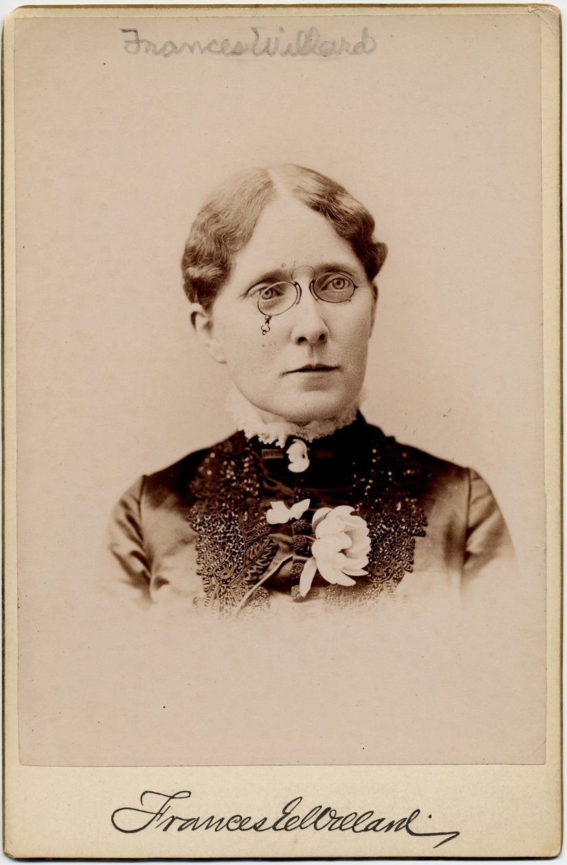 Frances Elizabeth Caroline Willard (1839-98), amerikanske kvinders valgret, temperamentforkæmper og underviser (albummefoto) af American Photographer