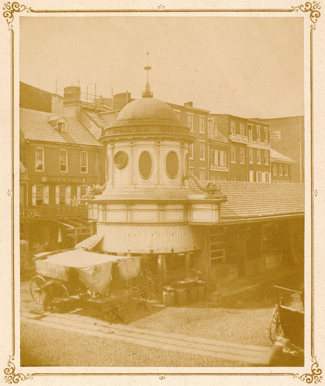 Market Terminus, Market Street at Front, 1859 (salttryk) af American Photographer