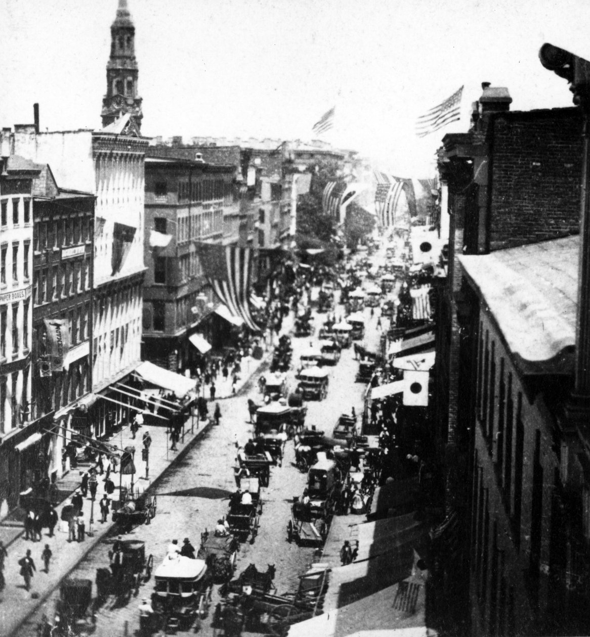 Panorama fra Western Union Telegraph Office, New York, ca. 1890