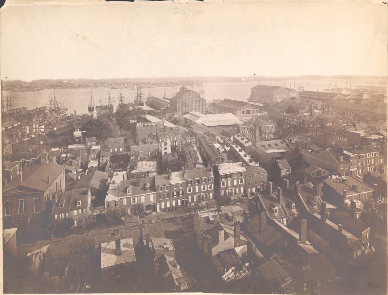 Panorama af Philadelphia, øst-sydøst udsigt, 1870 (albumin print) af American Photographer